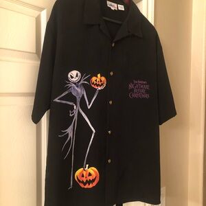 Disney Black Nightmare Before Christmas Button Down Shirt